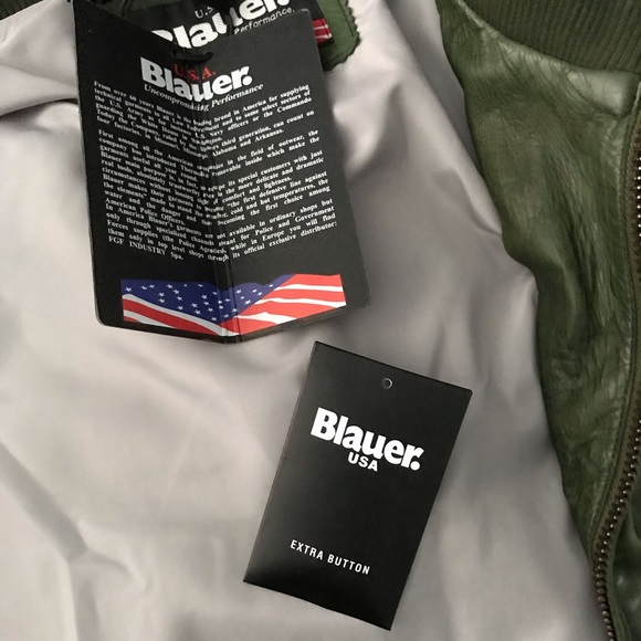 🇺🇸 Blauer luxurious café racer leather jacket. - Picture 14 of 14